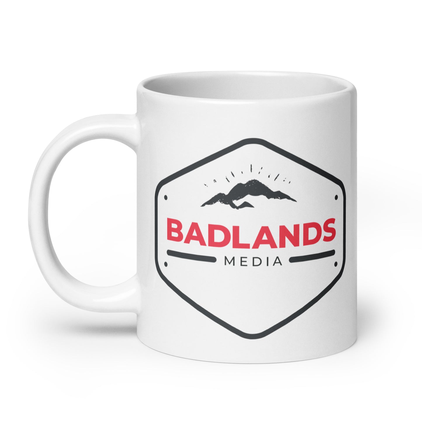 Badlands White Glossy Mug 11oz, 15oz or 20oz