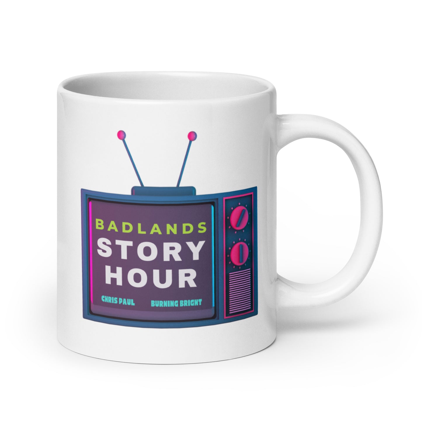 Badlands Story Hour White glossy mug