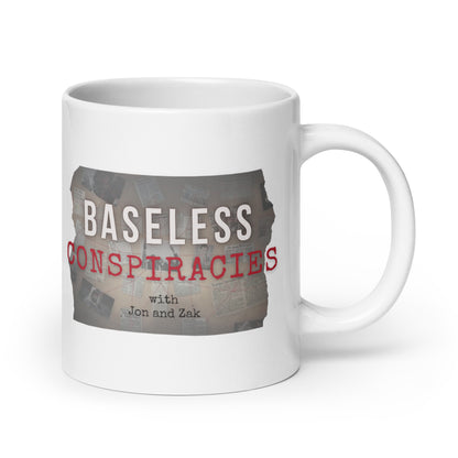 Baseless Conspiracies White glossy mug