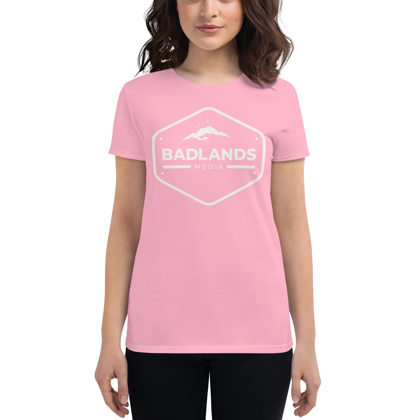 Badlands Women's Fitted Short Sleeve T-Shirt (white logo)