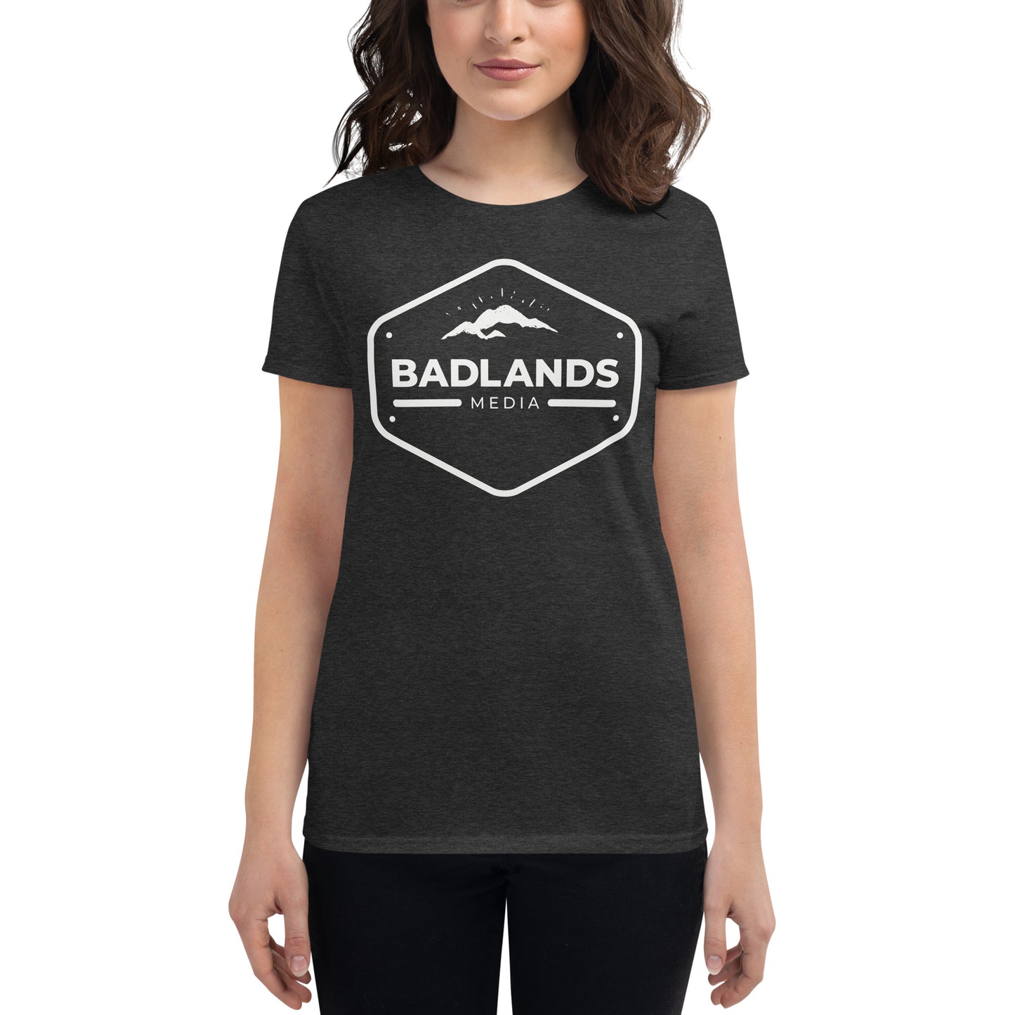 Badlands Women's Fitted Short Sleeve T-Shirt (white logo)