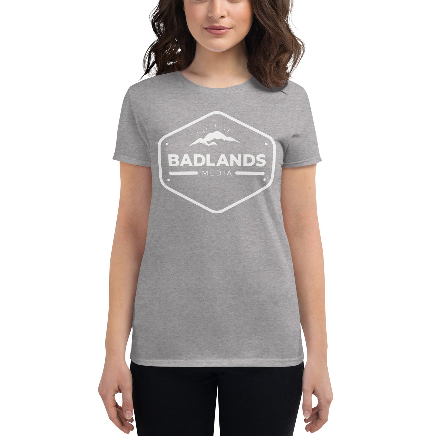 Badlands Women's Fitted Short Sleeve T-Shirt (white logo)