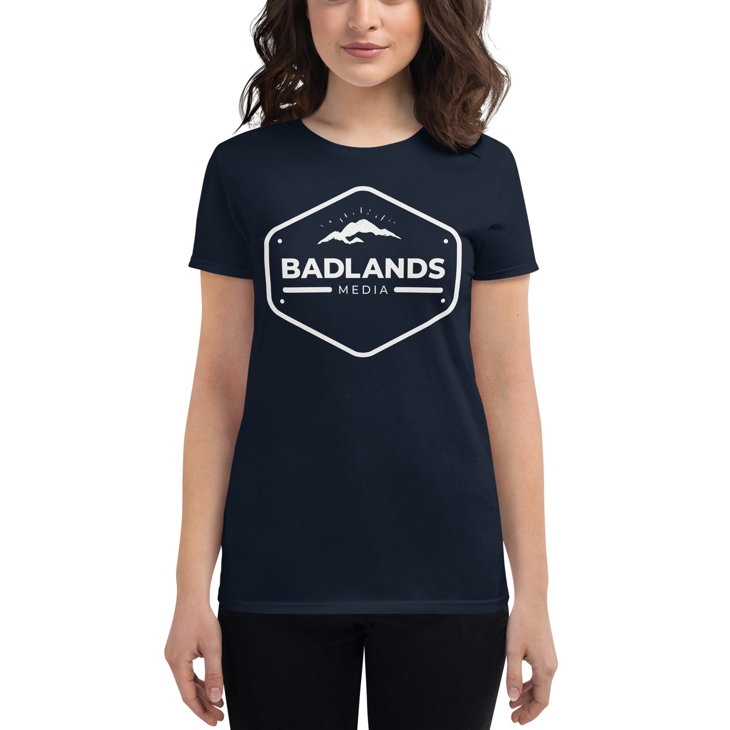 Badlands Women's Fitted Short Sleeve T-Shirt (white logo)