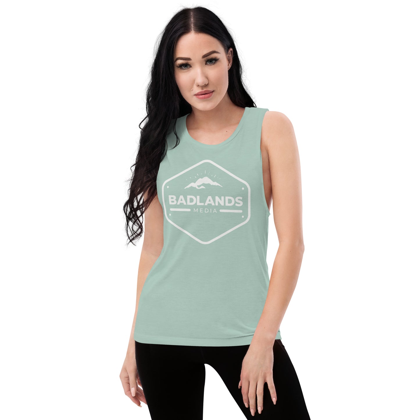 Badlands Womens Muscle Tank (white logo)