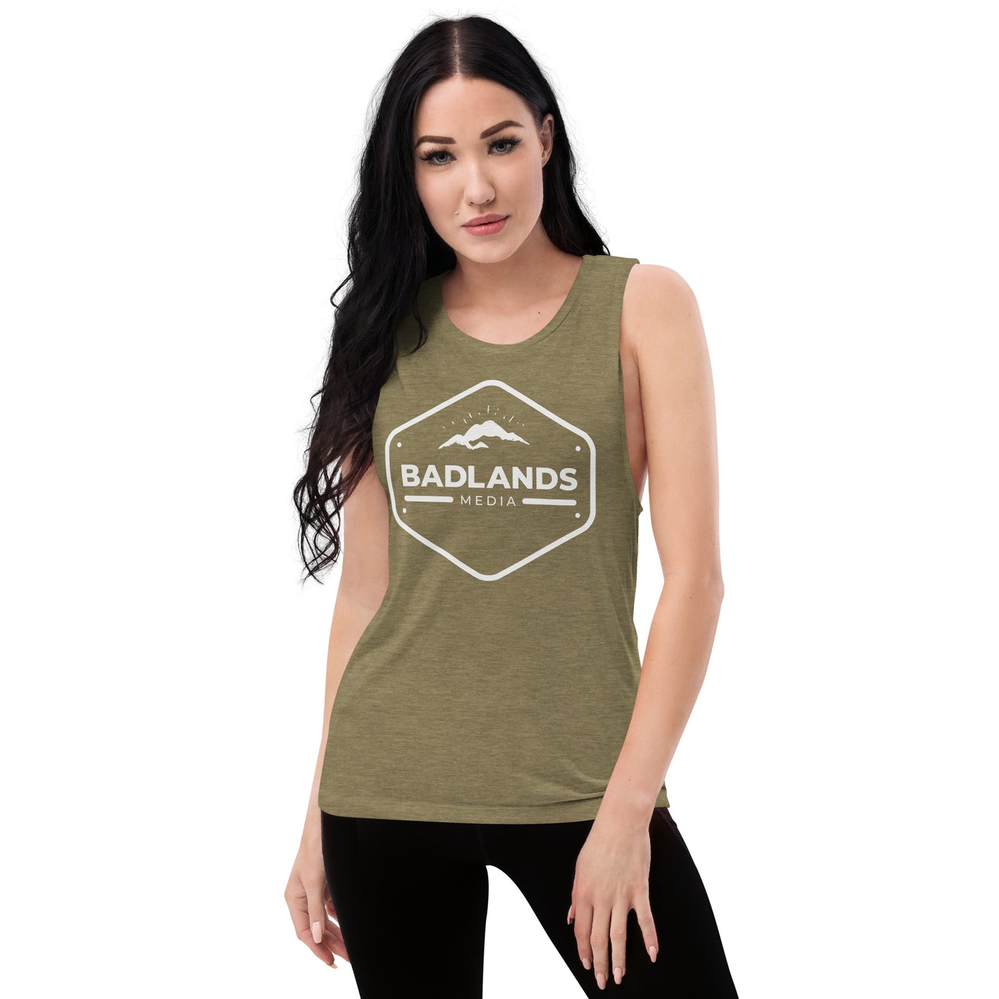 Badlands Womens Muscle Tank (white logo)