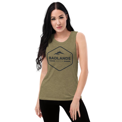 Badlands Womens Muscle Tank (black logo)