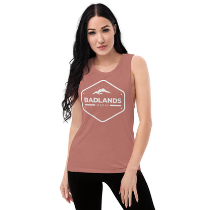 Badlands Womens Muscle Tank (white logo)