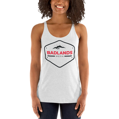 Badlands Women's Racerback Tank with red/blk logo