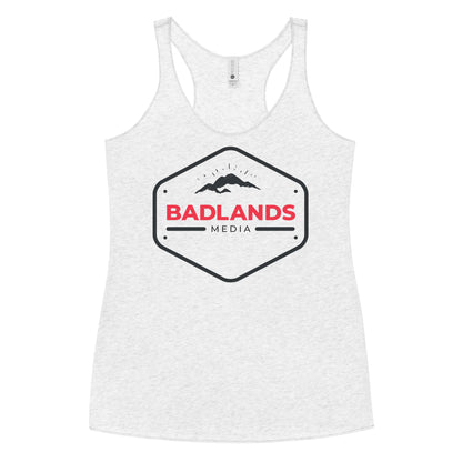 Badlands Women's Racerback Tank with red/blk logo