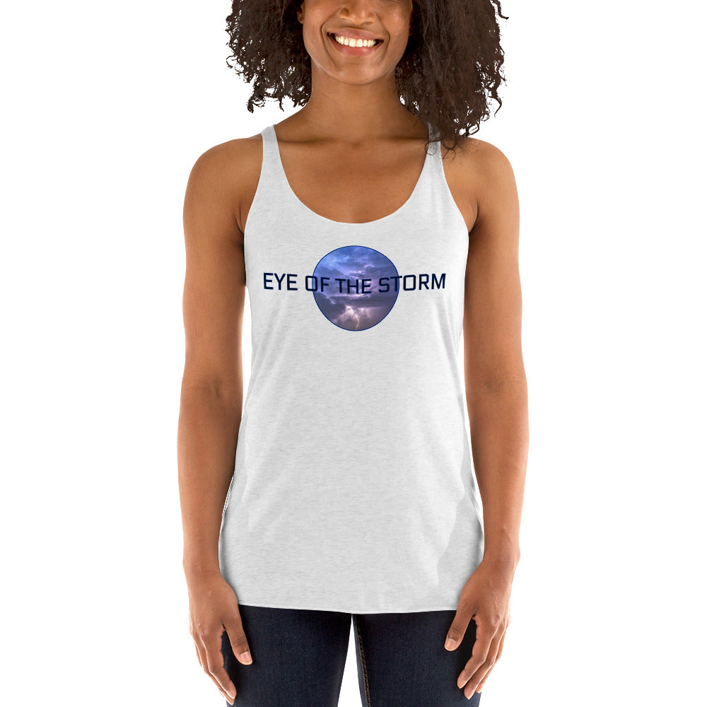 Eye of the Storm Women's Racerback Tank (dark logo)