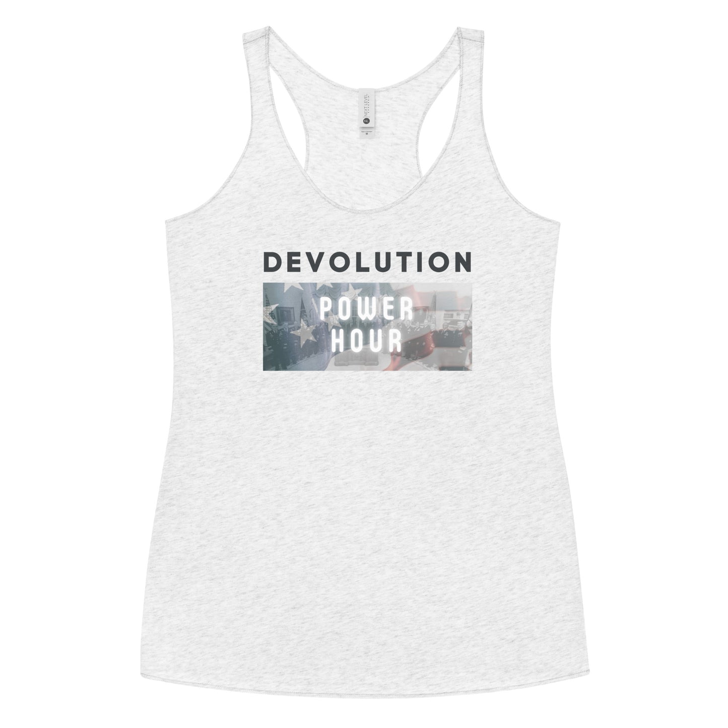 Devolution Power Hour Women's Racerback Tank (dark logo)