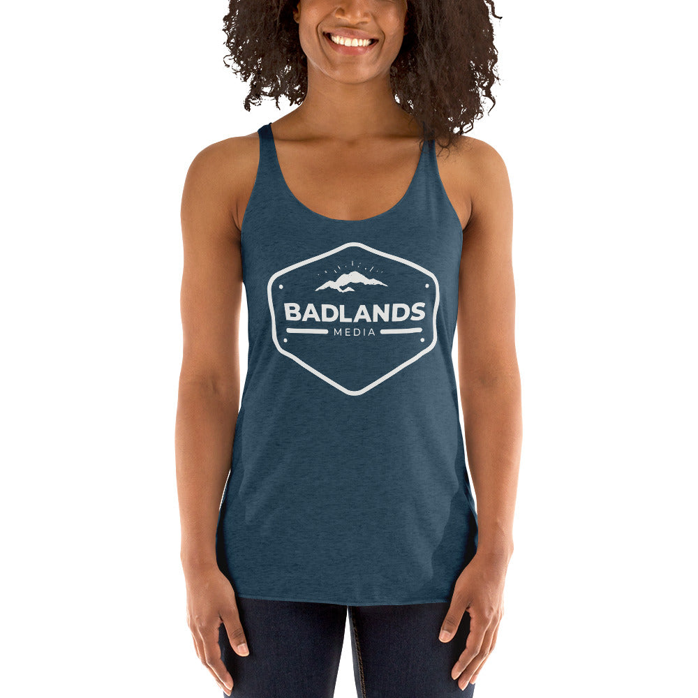 Badlands Women's Racerback Tank with white logo