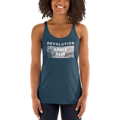 Devolution Power Hour Women's Racerback Tank (light logo)