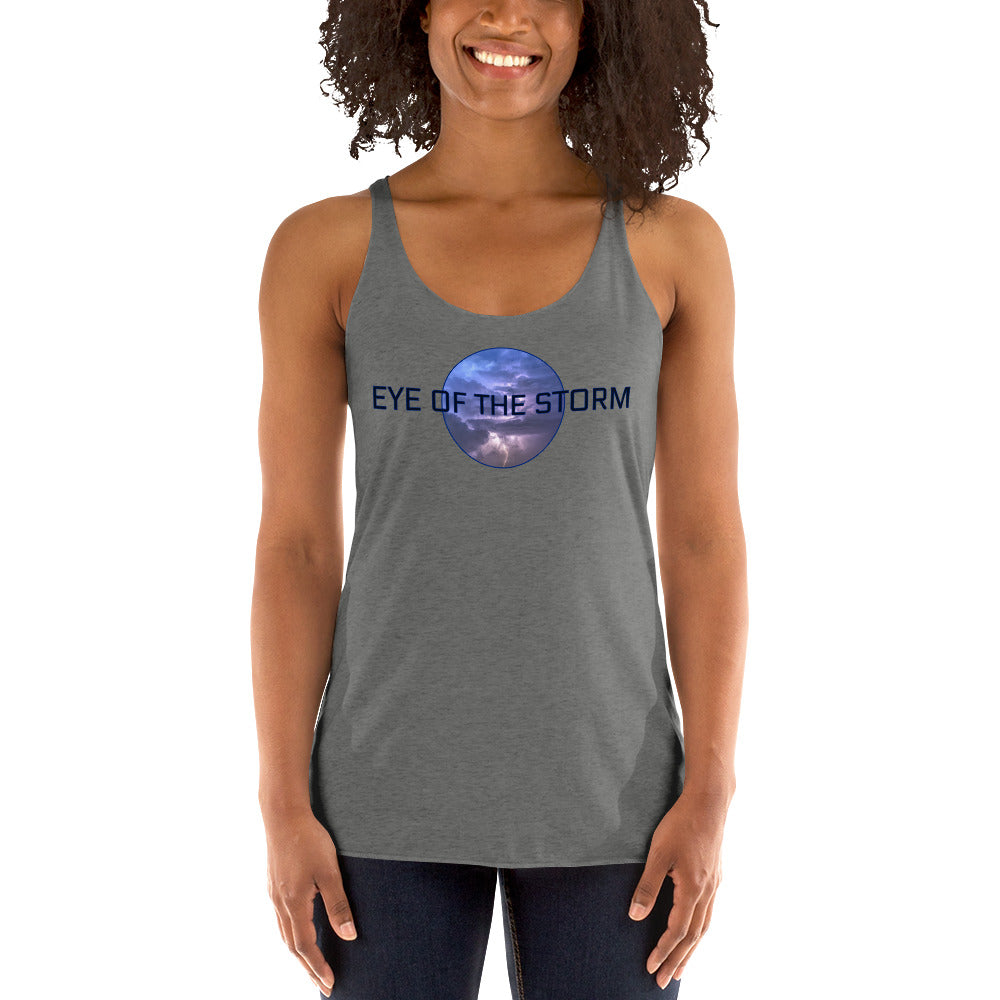 Eye of the Storm Women's Racerback Tank (dark logo)