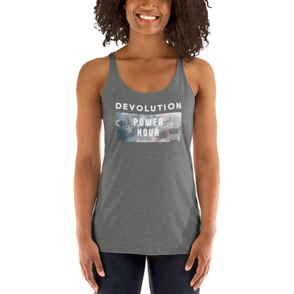 Devolution Power Hour Women's Racerback Tank (light logo)