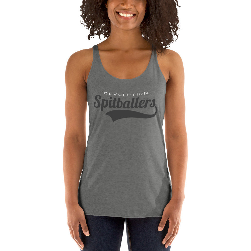 Spitballers Women's Racerback Tank (gray logo)