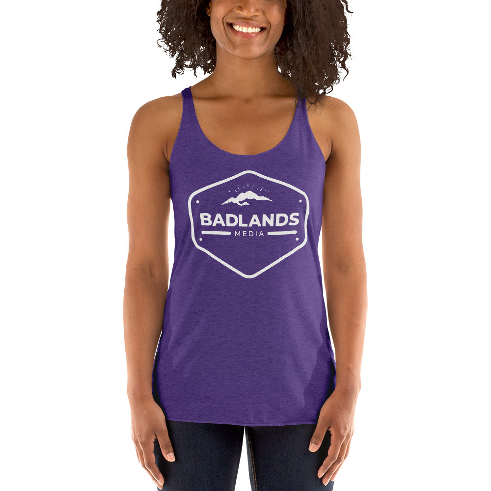 Badlands Women's Racerback Tank with white logo