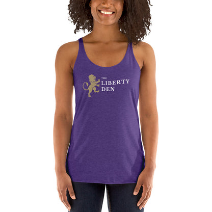 The Liberty Den Women's Racerback Tank (light logo)