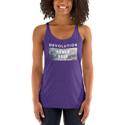 Devolution Power Hour Women's Racerback Tank (light logo)