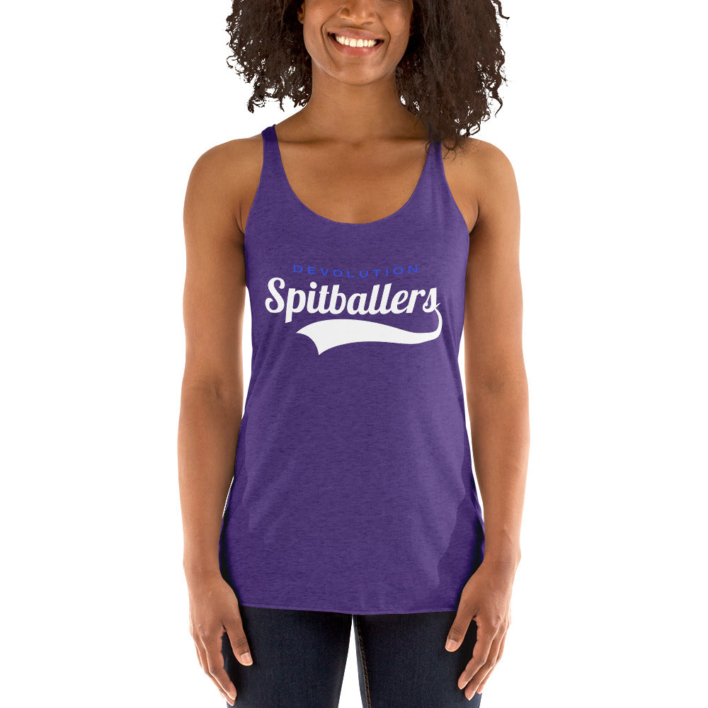 Spitballers Women's Racerback Tank (white logo)