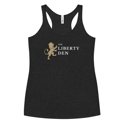 The Liberty Den Women's Racerback Tank (light logo)