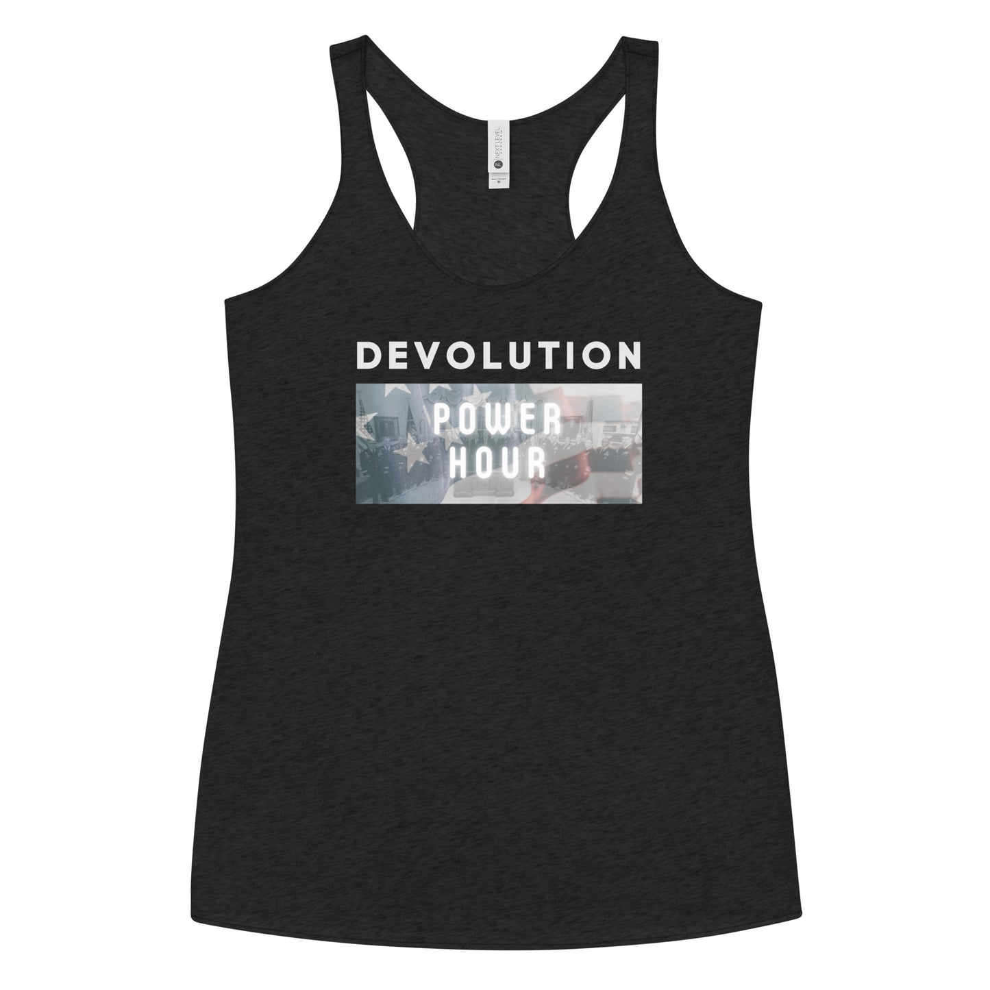 Devolution Power Hour Women's Racerback Tank (light logo)