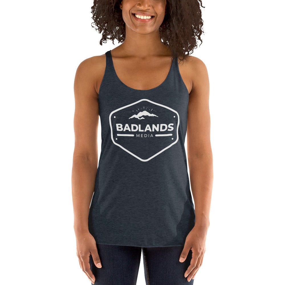 Badlands Women's Racerback Tank with white logo