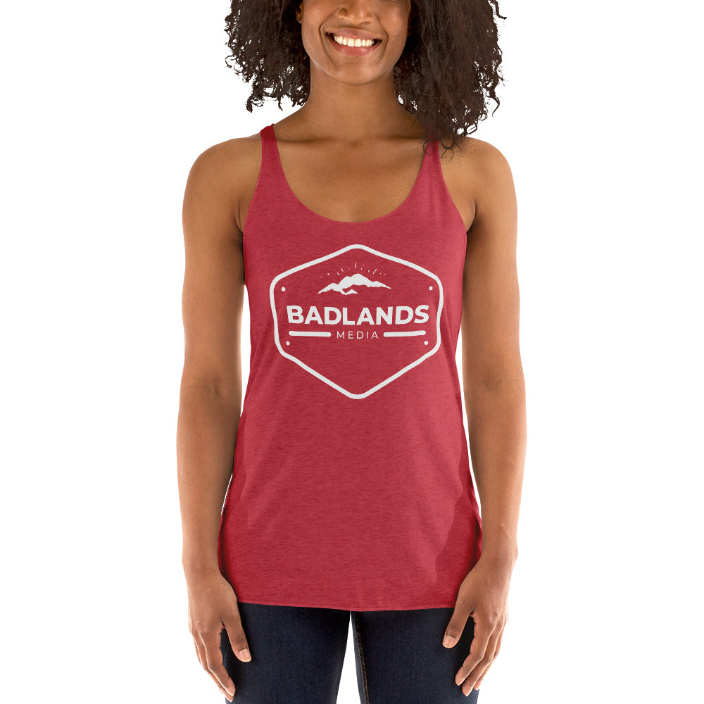 Badlands Women's Racerback Tank with white logo