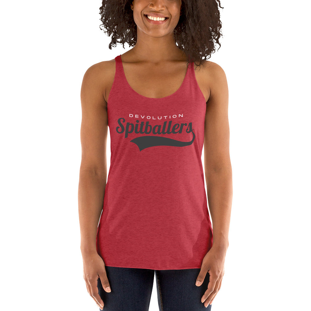 Spitballers Women's Racerback Tank (gray logo)