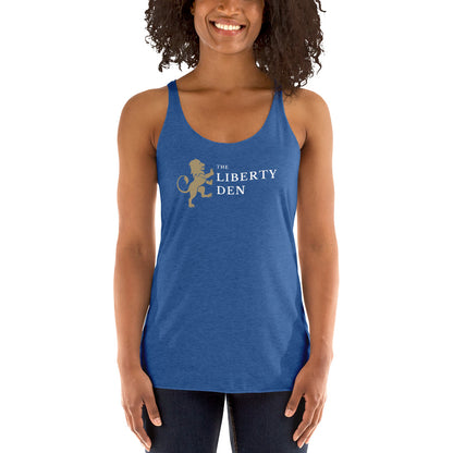 The Liberty Den Women's Racerback Tank (light logo)