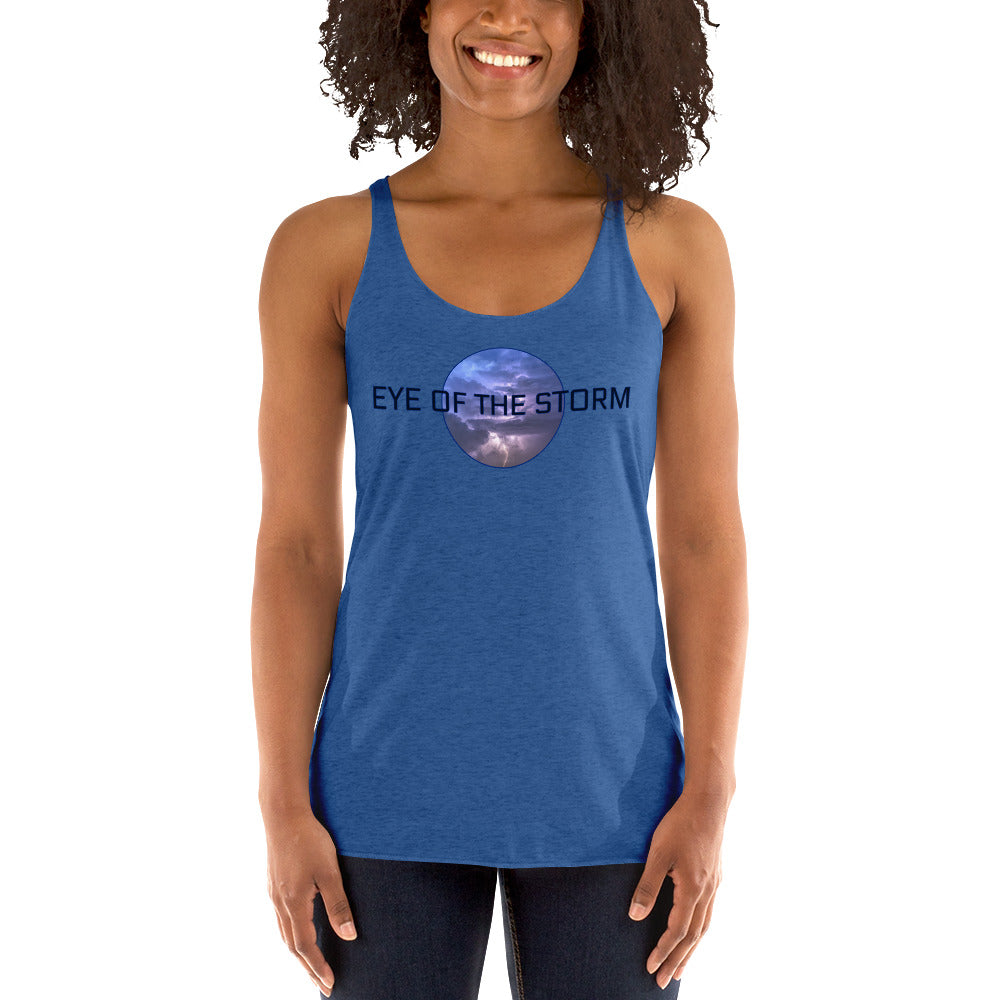 Eye of the Storm Women's Racerback Tank (dark logo)