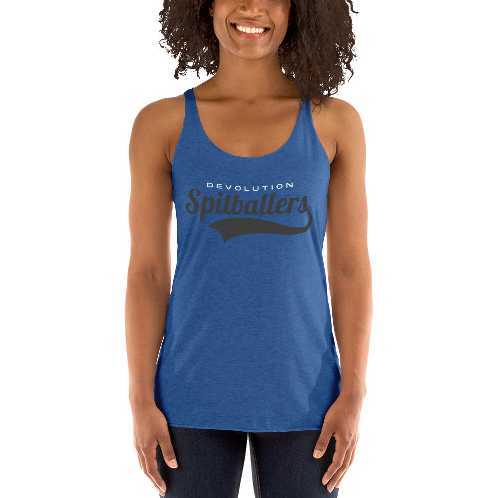 Spitballers Women's Racerback Tank (gray logo)