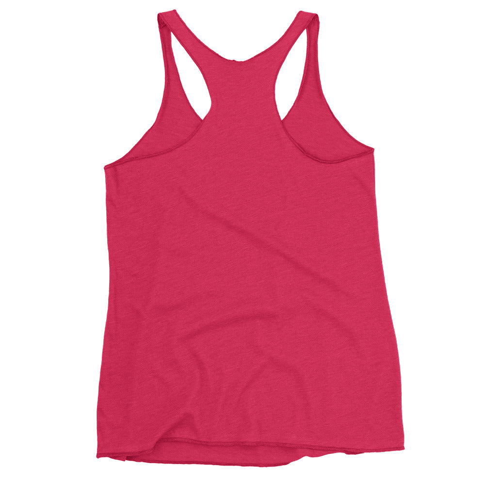 The Liberty Den Women's Racerback Tank (dark logo)