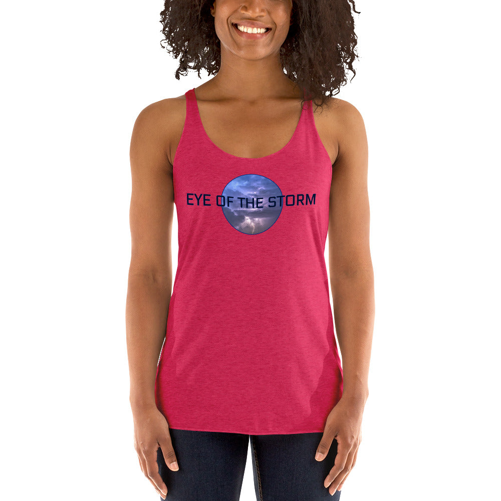 Eye of the Storm Women's Racerback Tank (dark logo)