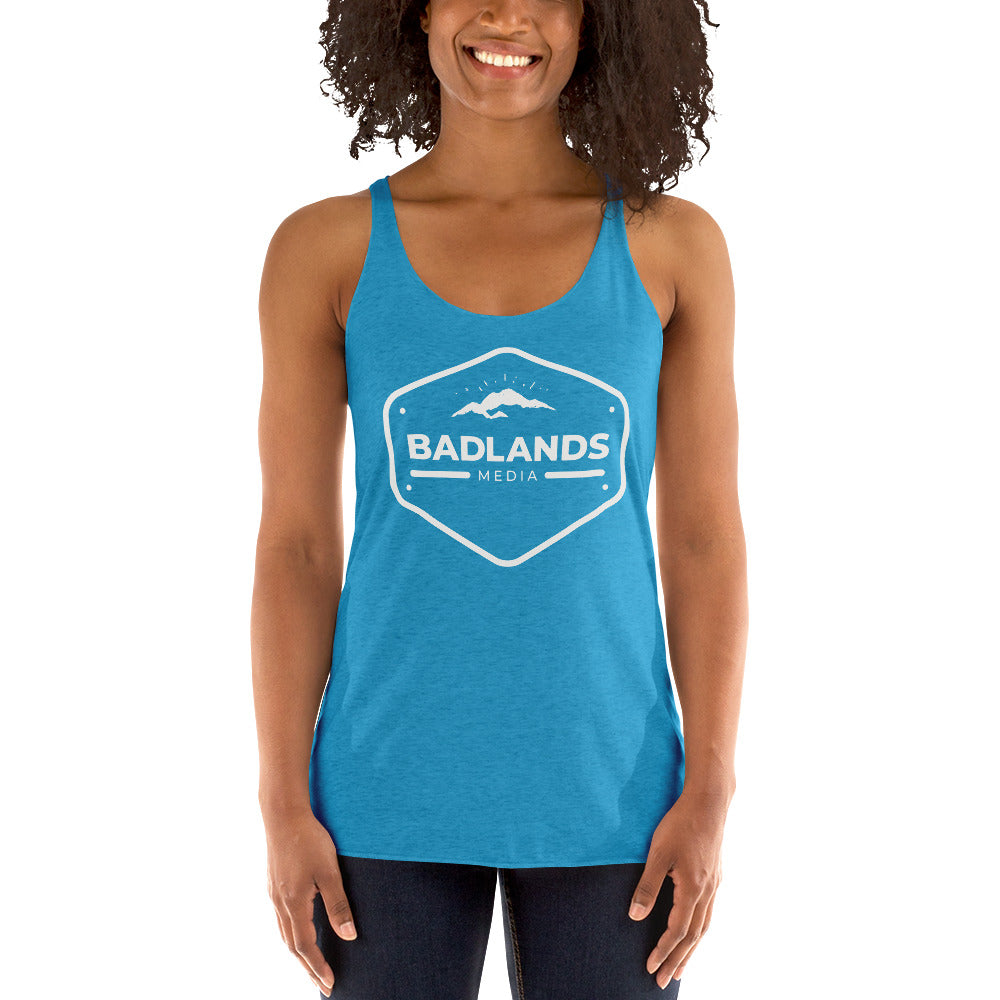 Badlands Women's Racerback Tank with white logo