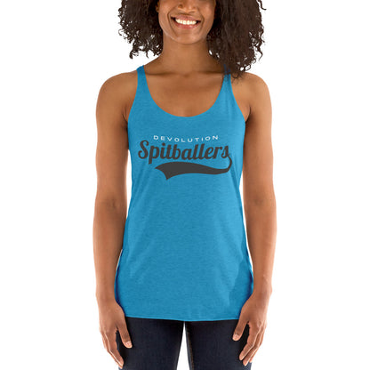 Spitballers Women's Racerback Tank (gray logo)