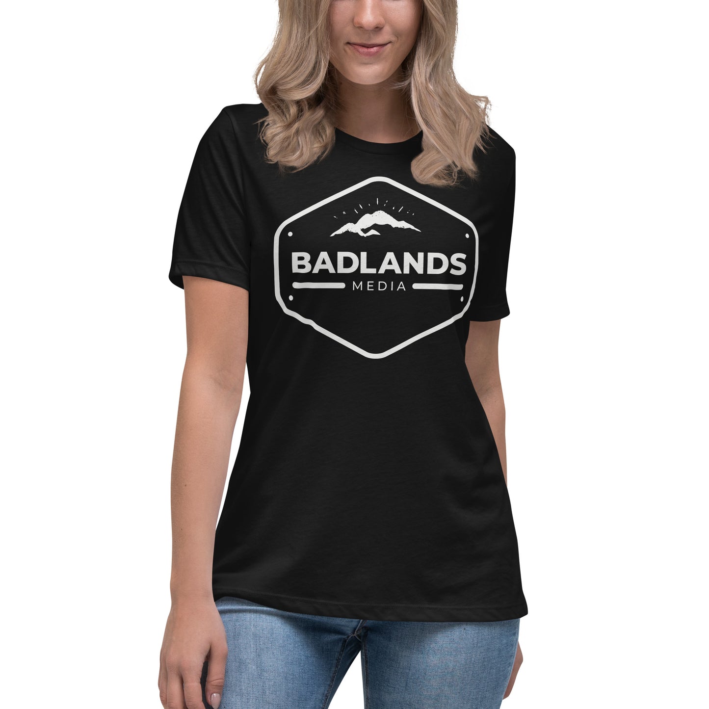 Badlands Women's Relaxed T-Shirt with white logo