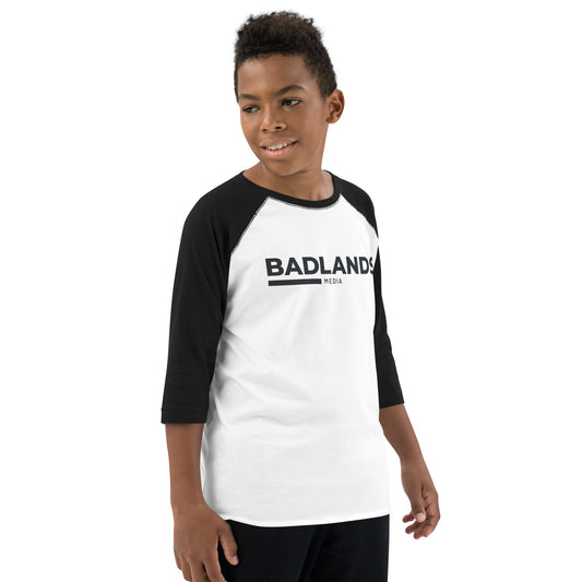 Badlands Kids Unisex Baseball Shirt (black logo)