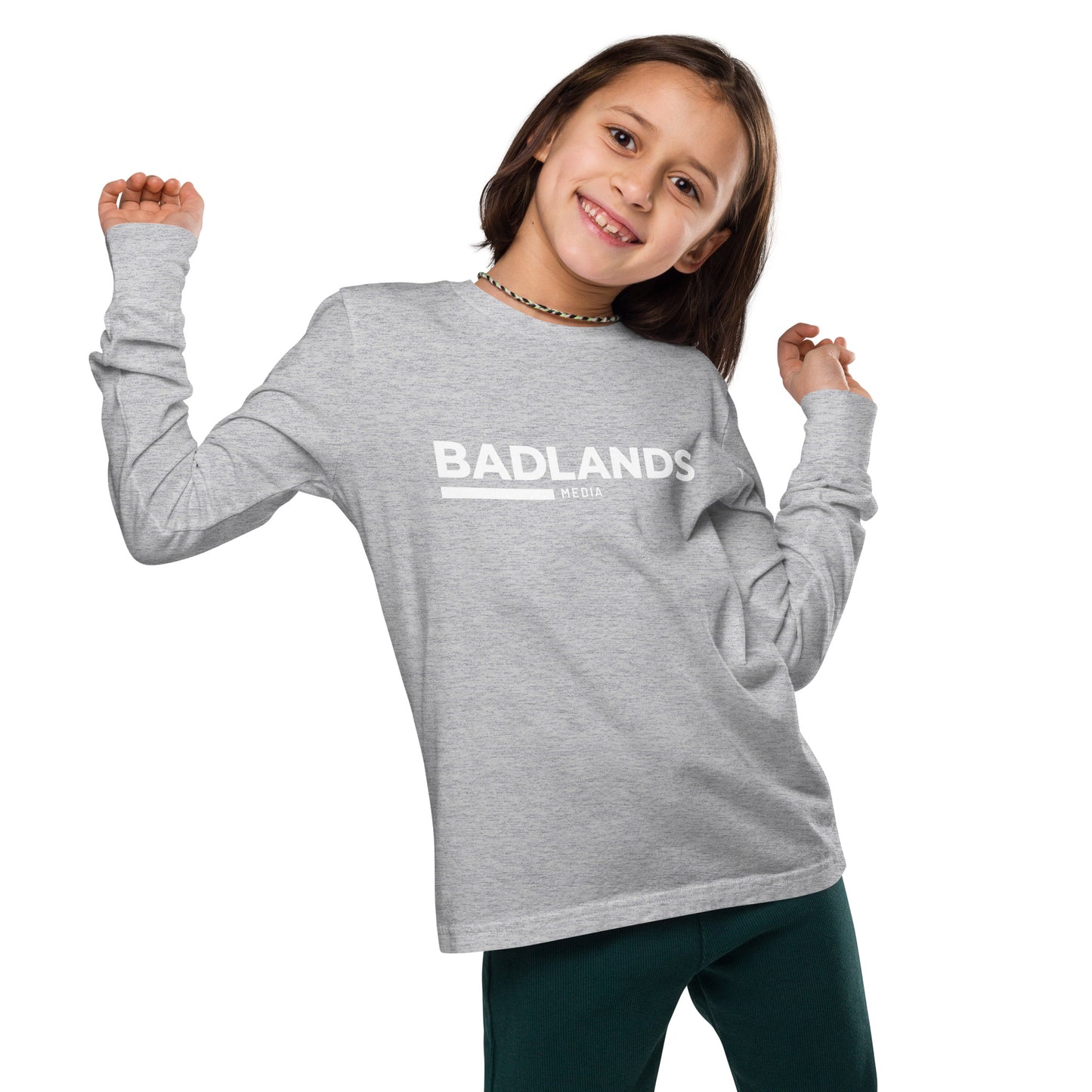 Badlands Kids Unisex Long Sleeve Tee (white logo)