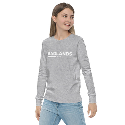 Badlands Kids Unisex Long Sleeve Tee (white logo)