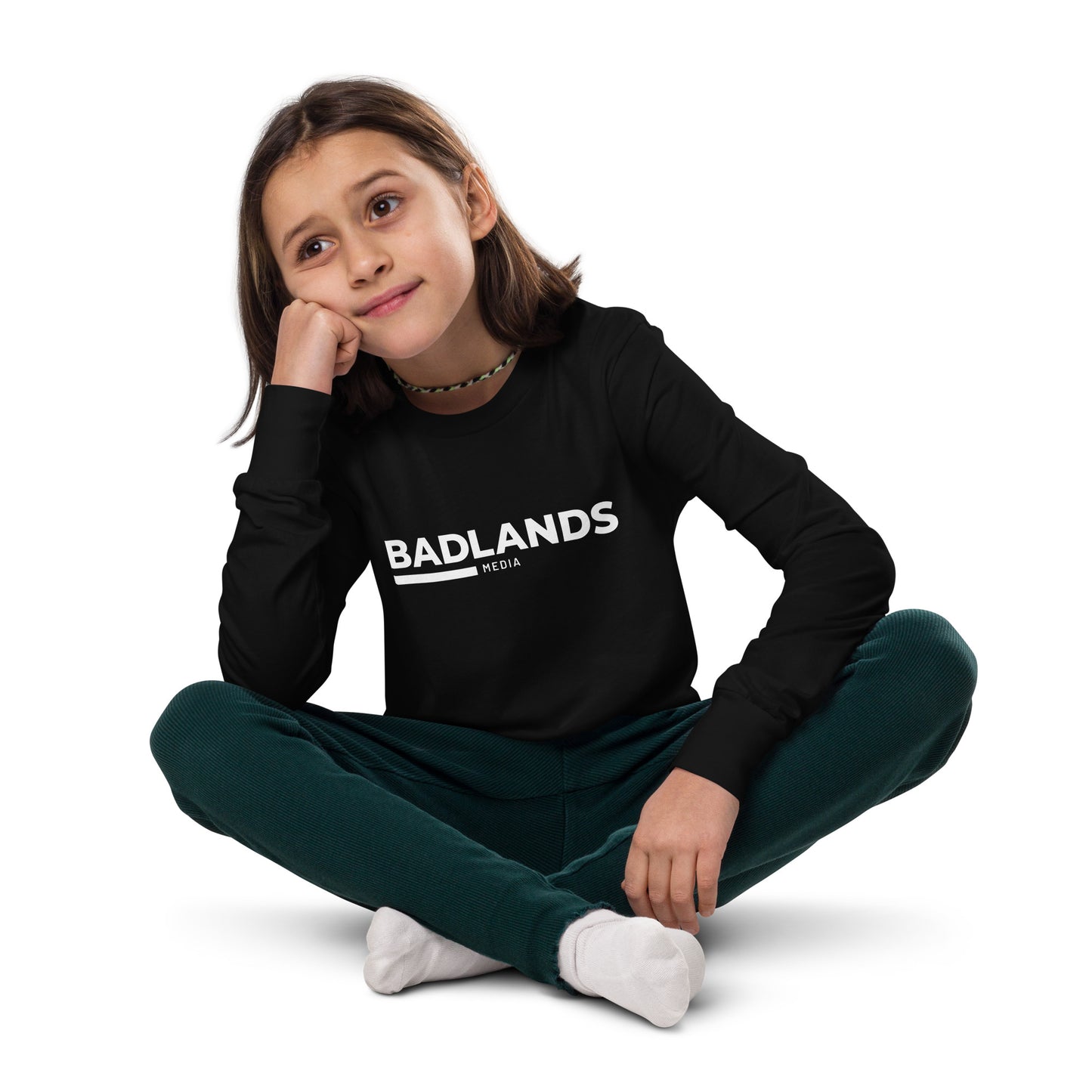 Badlands Kids Unisex Long Sleeve Tee (white logo)