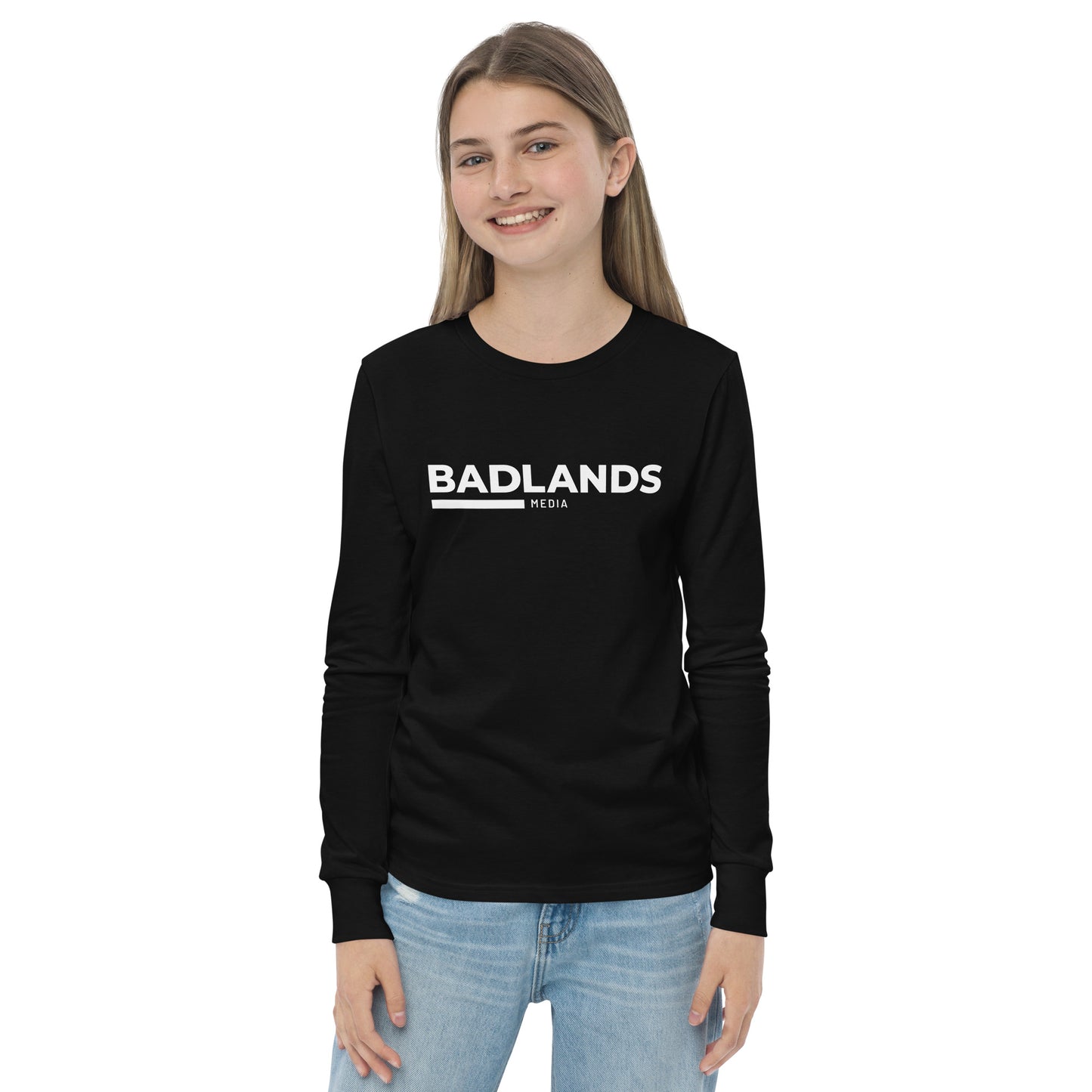 Badlands Kids Unisex Long Sleeve Tee (white logo)