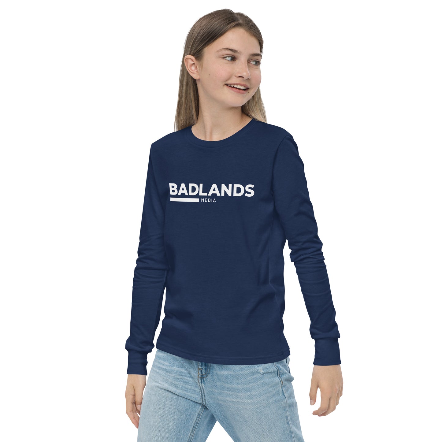 Badlands Kids Unisex Long Sleeve Tee (white logo)