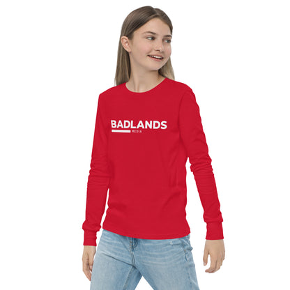 Badlands Kids Unisex Long Sleeve Tee (white logo)