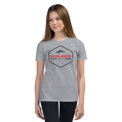 Badlands Kids Unisex Short Sleeve T-Shirt (red/blk logo)