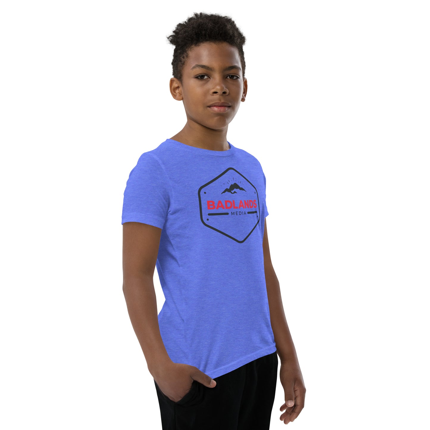 Badlands Kids Unisex Short Sleeve T-Shirt (red/blk logo)