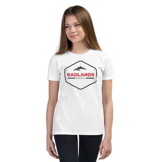 Badlands Kids Unisex Short Sleeve T-Shirt (red/blk logo)