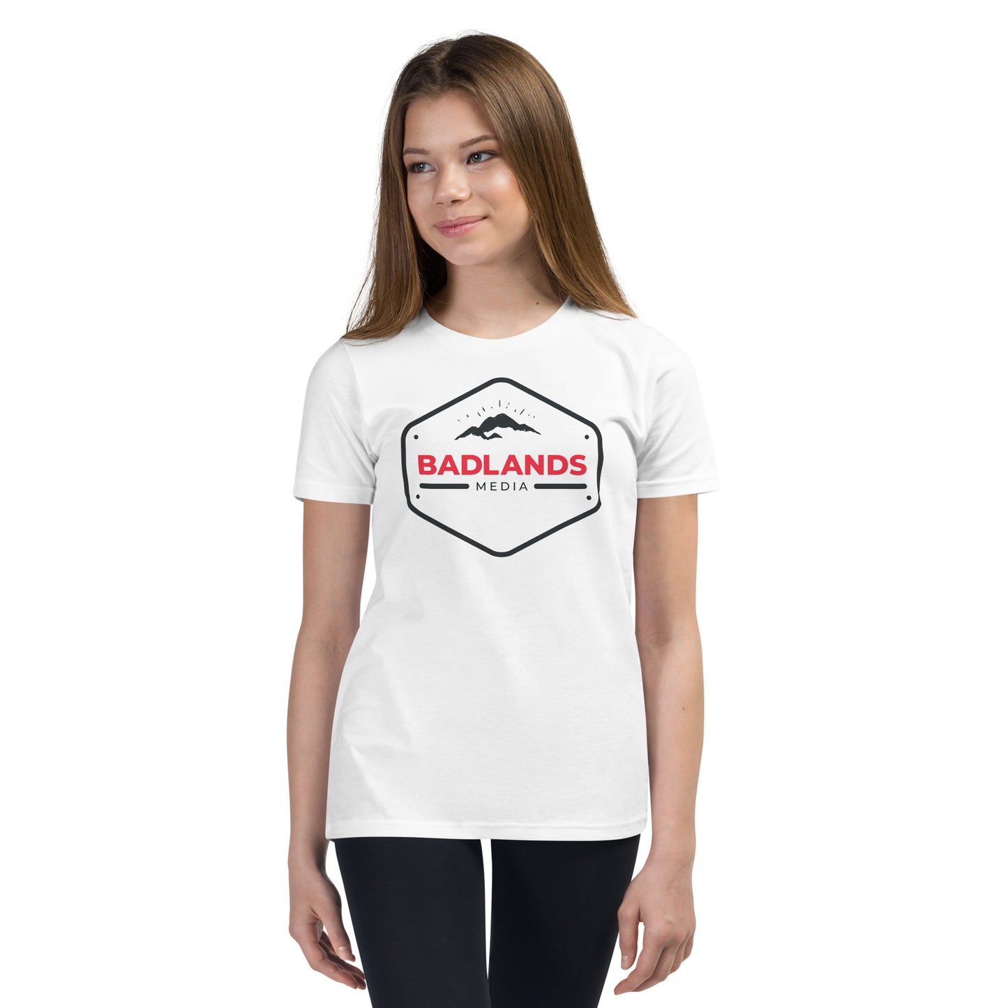 Badlands Kids Unisex Short Sleeve T-Shirt (red/blk logo)